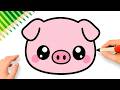 HOW TO DRAW A PIG FACE EASY ????