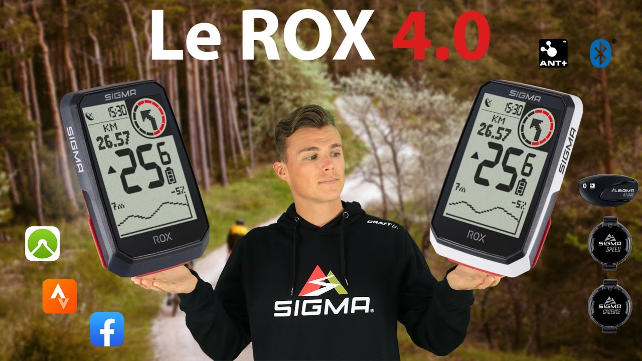 COMPTEUR VELO SANS FIL / GPS SIGMA ROX 4.0 30 FCTS BLANC SENSOR SET  (VITESSE-CADENCE-CARDIO) - Cycles Dupont