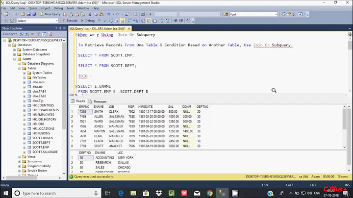 When to Use Joins and Subqueries in Sql Server