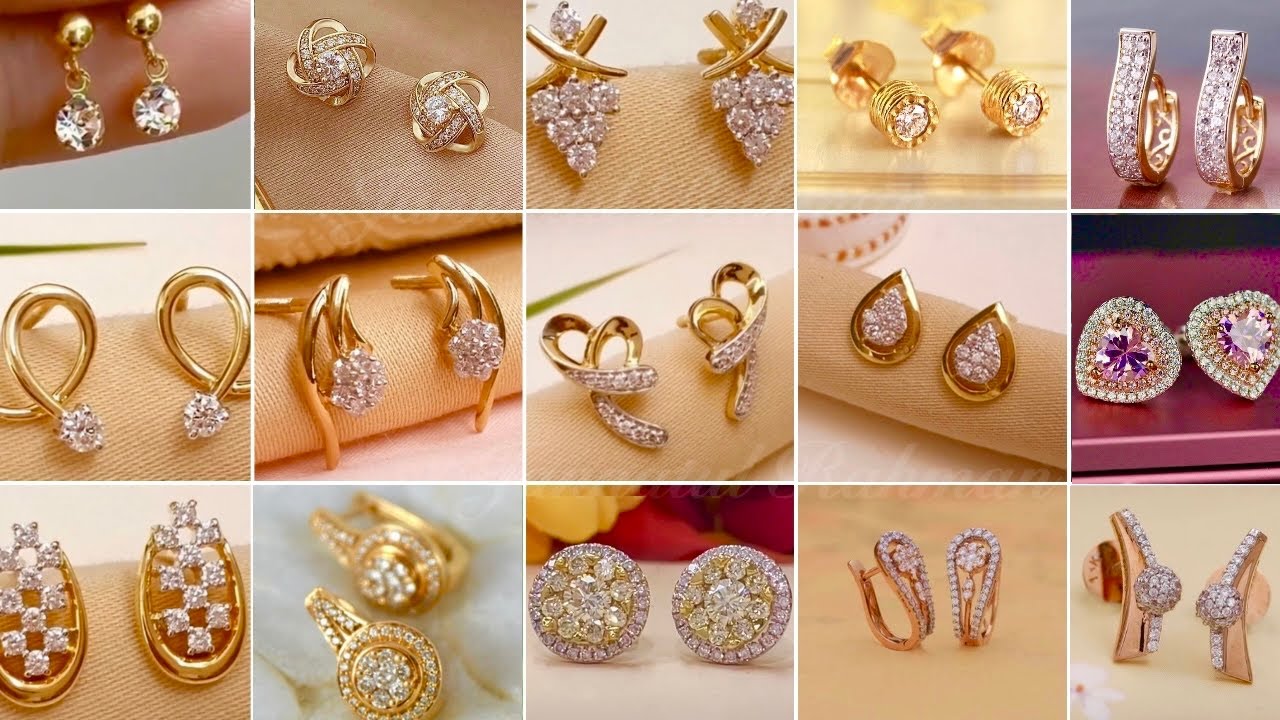 Gold Earrings Designs for Daily Use - South India Jewels