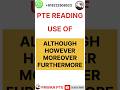 PTE Reading Uses of Connectors #pawanpte #shorts