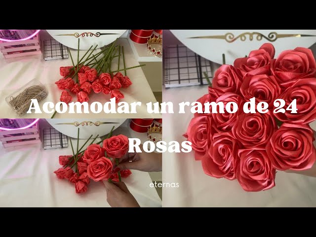 Como Hacer Rosas Eternas de listón #sanvalentin 