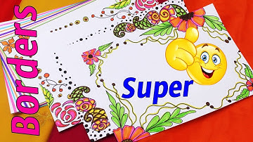 Borders And Corner Design On Paper | Simple Border Design || Project File Borders || My Creative Hub