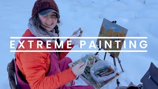 THIS is a first for me - Painting in a snow storm!