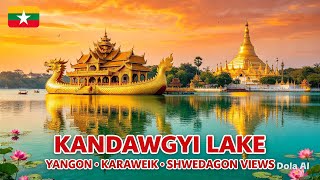 Discovering Myanmar , Kandawgyi Lake Yangon: Park, Kara Weik palace & Shwedagon Views