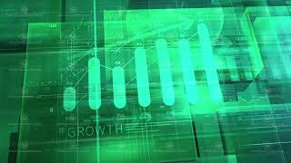 Abstract green digital space with infographic data.