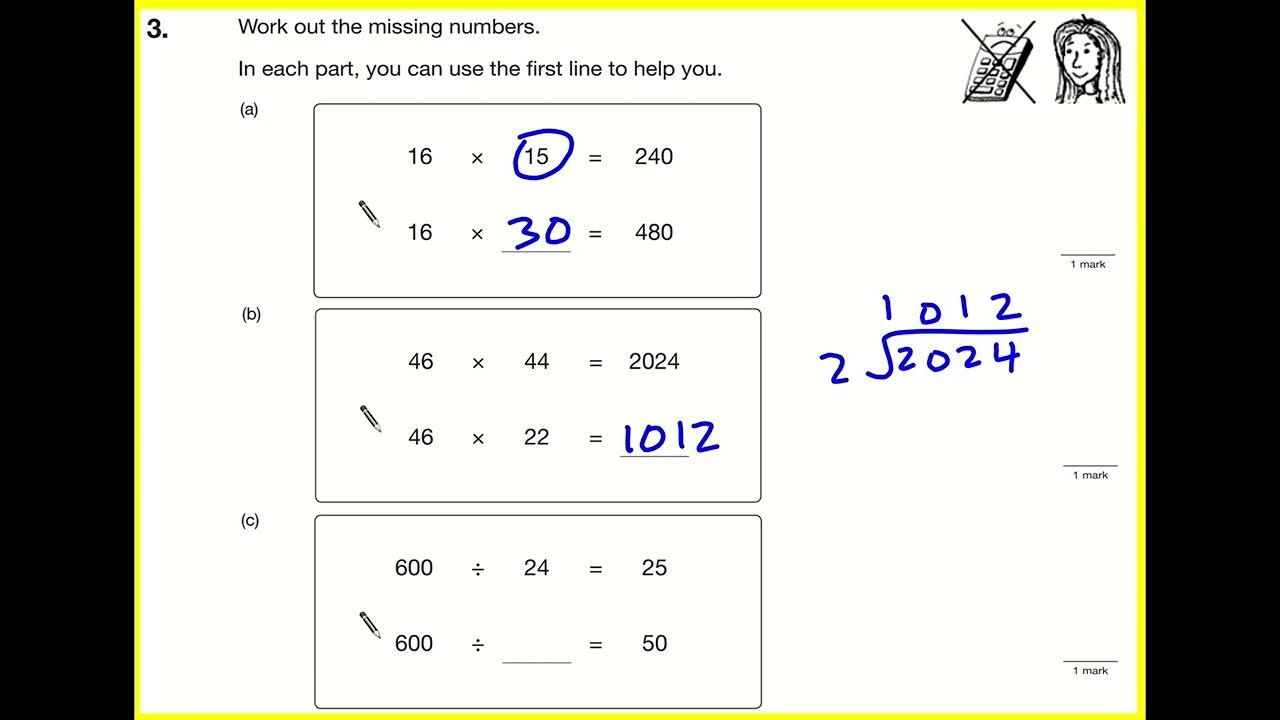 SATs 2006 P1 L4 q3 (Maths Key Stage 3 SATs) YouTube