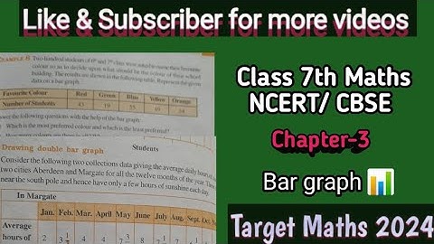 #Chapter 3|| Class 7th||Data handling||examples|| Maths NCERT||CBSE 2024||Bar Graph 📊