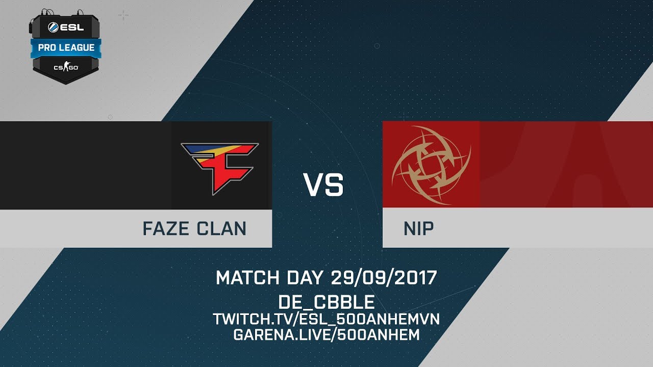 FaZe Clan vs NiP - de_cbble - ESL Pro League Season 6 EU 29/09/2017