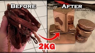 Custom COPPER 2KG Ingots From Scrap Metal Wire & Electro Etching  Melting PURE Copper At Home