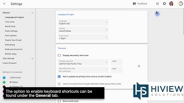 How to turn on keyboard shortcuts in Calendar
