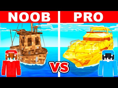 Minecraft NOOB vs PRO: YATE de Lujo en Batalla de Construcción