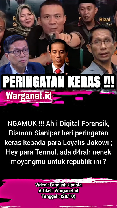 Rismon Sianipar warns Termul.28/10 #rismonsianipar #rismon #termul #livestockmulyono #jokowi