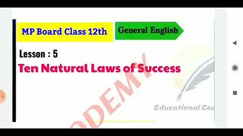 Ten Natural Laws Of Success Class12 english # Questions and answers full explanation in hindi