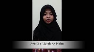 Izzati memorise Surah An Naba ayat 1-10