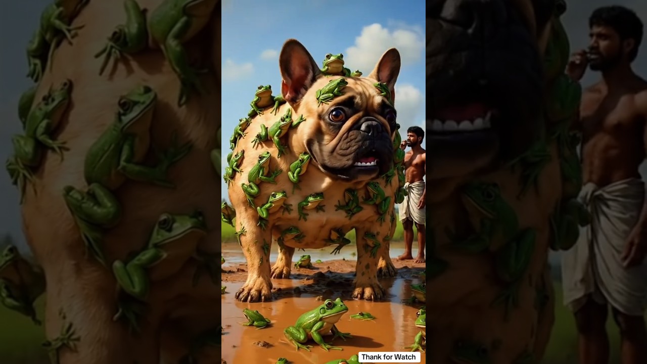 Millions of giant frogs covered this dog… the farmer froze 