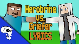 Herobrine vs Griefer RAP BATTLE! (LYRIC VIDEO) by JT Music