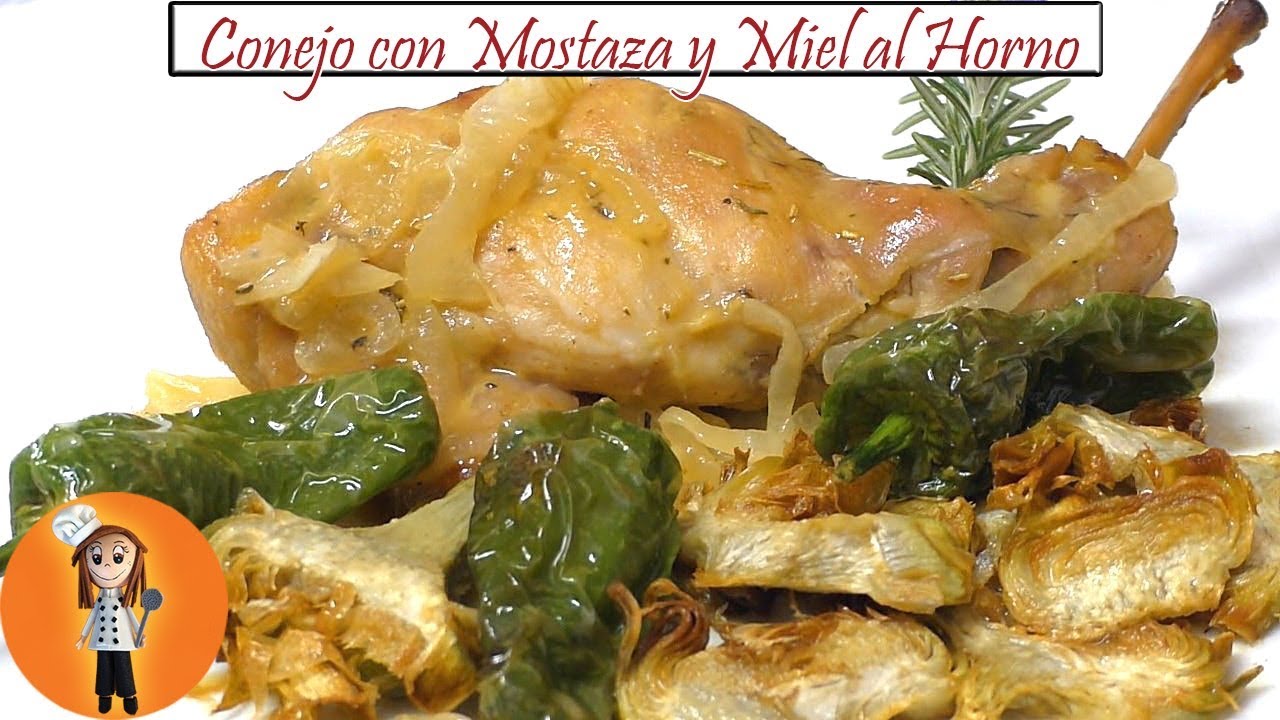 Conejo con mostaza y miel al horno | Receta de Cocina en Familia