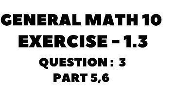 10th Class General Math, Chapter 1, Exercise -1.3  Question  3 part 5,6  Complete