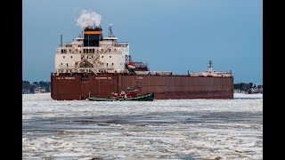 Tug to ship Audio! Through the Ice! THE QUEEN IS BACK! The Paul R Tregurtha First Duluth Arrival
