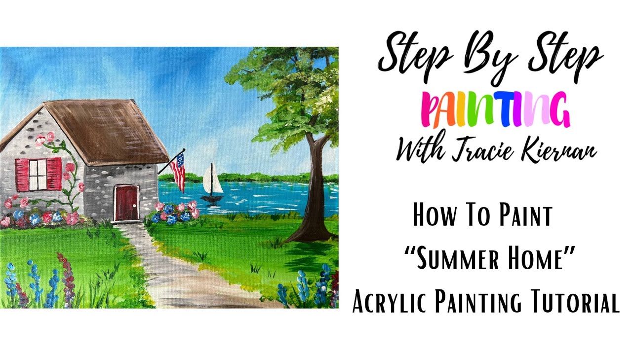 How To Painting "Summer Home" - Acrylic Painting Tutorial - YouTube