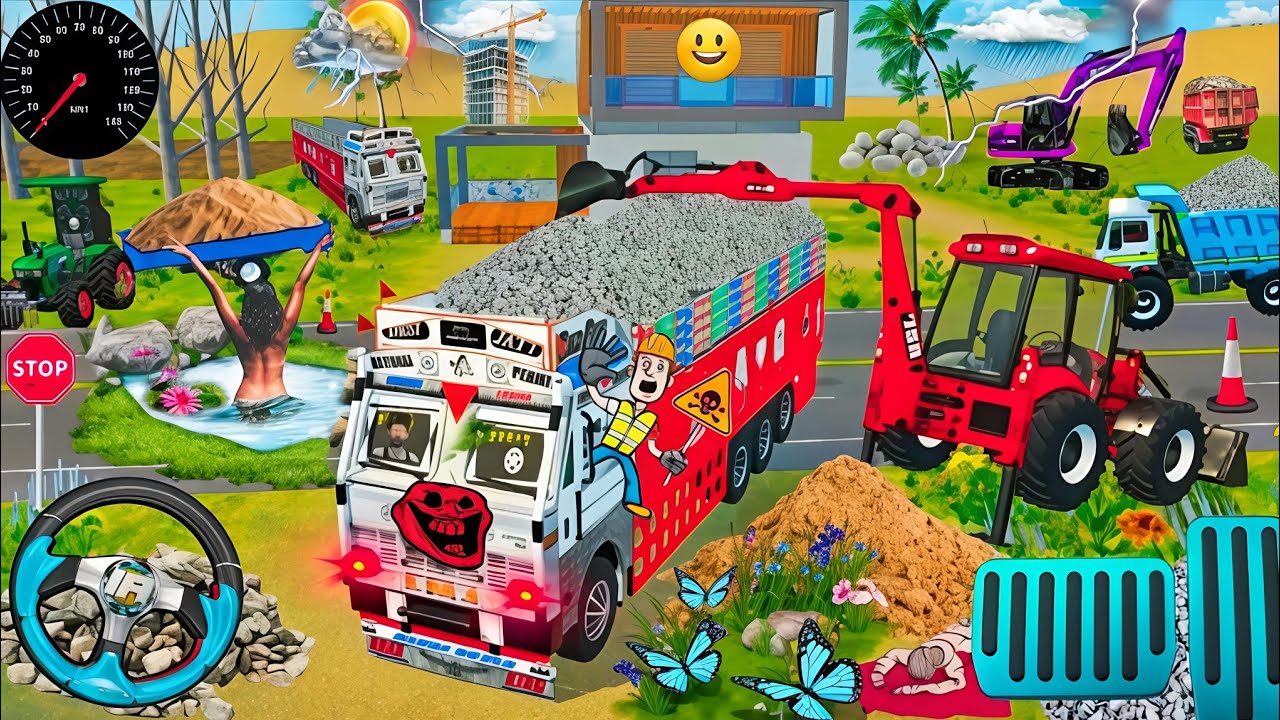 🔴Drive JCB and Uploading 🪨🏗Stone From Dumper🌋 Truck in Game 