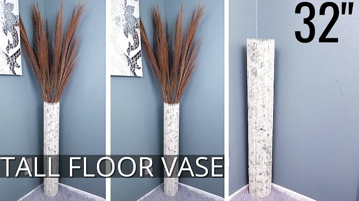 Dollar Tree DIY 32" Tall Floor Vase || $1 Room Decorating IDEAS #homedecorideas