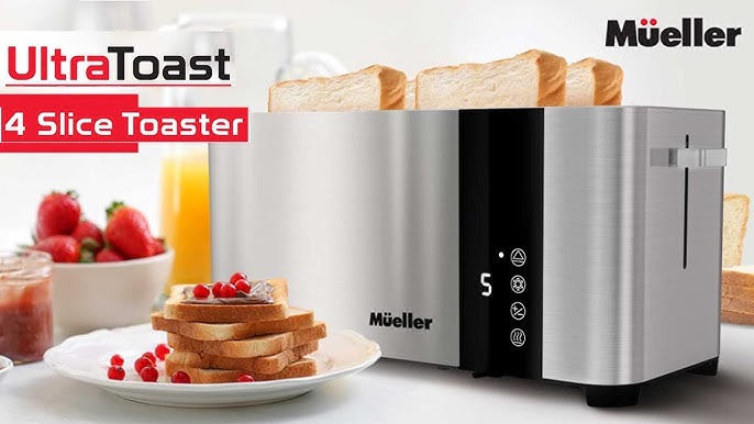 Mueller UltraToast, Toaster 4 Slice, Long Wide Slots with Built-In