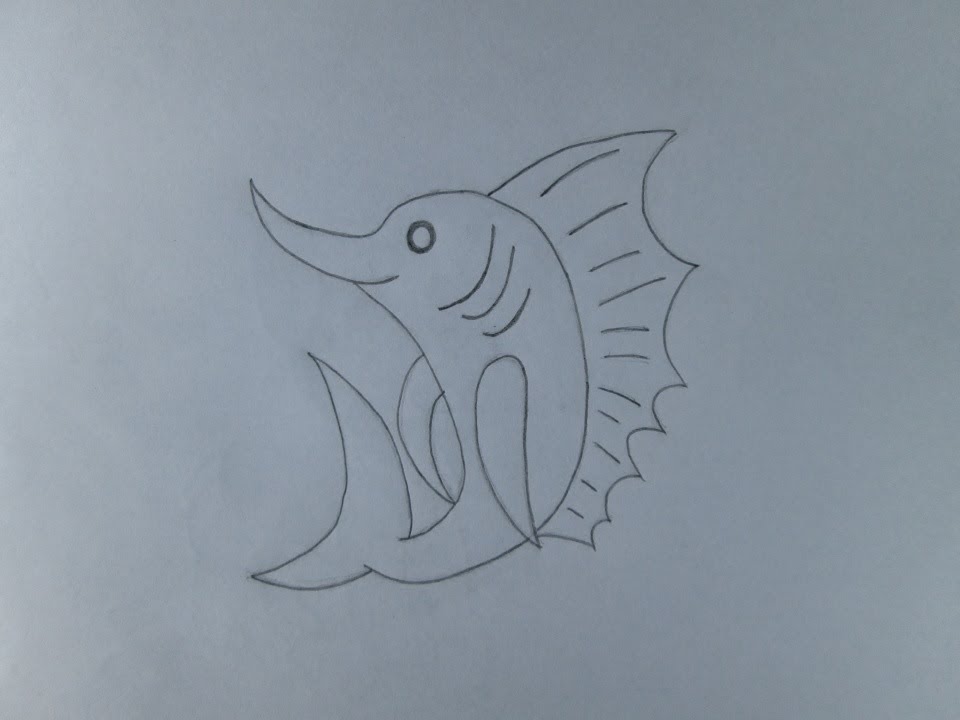 How to draw a swordfish - YouTube