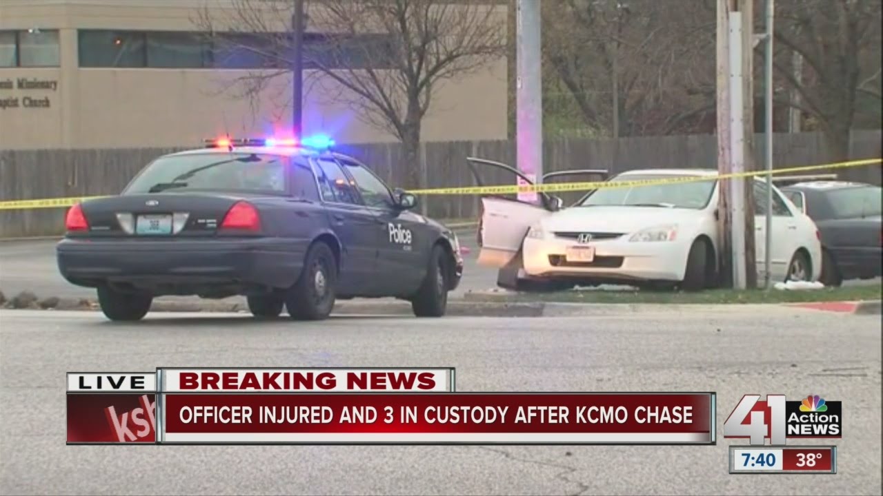 Officer injured and 3 in custody after KCMO chase - YouTube