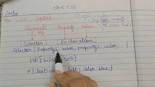 Class 10, Ch 6,Topic- CSS syntax