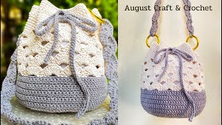 💟🧶 Super Cute Crochet Circle Base Bag | Crochet Bucket Bag tutorial.