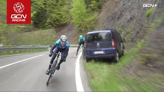 'Well held!' Gorka Izagirre almost crashes into a van! | Giro d'Italia 2021