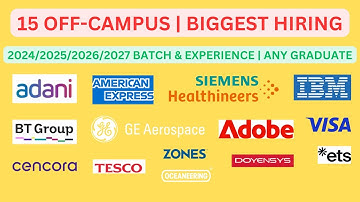 15 URGENT JOBS for 2024/2025/2026 batch & Experience | Any Graduate | MASS HIRING