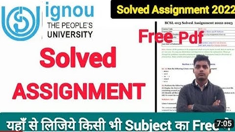 Ignou ka solved Assignment यहाँ से लीजिए फ्री में 2022-23 | IGNOU solved free assignment 2022