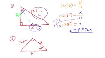 Finding Unknown Sides of Right angle Triangles using Trigonometry