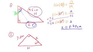 Finding Unknown Sides of Right angle Triangles using Trigonometry
