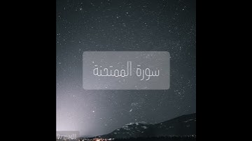 سورة : الممتحنة القارئ : ماجد الزامل