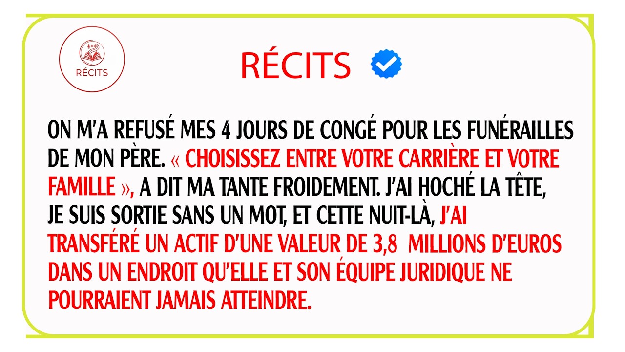 Ma tante m'a privée d'héritage pendant le deuil de mon père, j'ai détruit son empire en un clic.