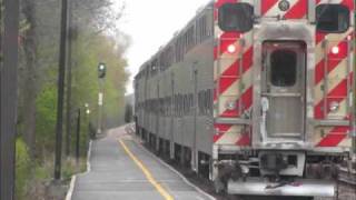 Metra UP-North Line Rush Hour at Kenilworth and Glencoe