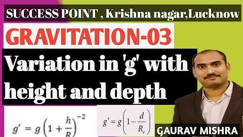 Gravitation -03 variation in gravitation acceleration g with height and depth/class 11 physics/IIT