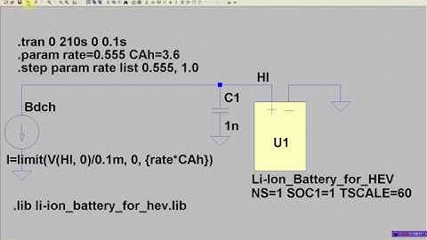 Discharge Simulation of Li-Ion for HEV , LTspice