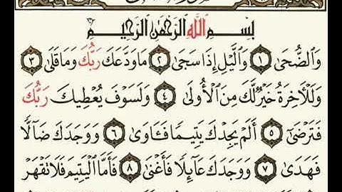 سورة الضحى تجويد القرآن الكريم