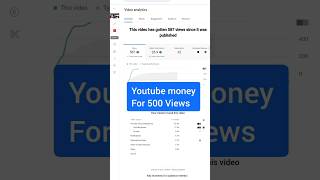 Youtube Pay for 500 Views  | #viralvideo #youtuberevenue #shortvideo #500views #youtubemonetization