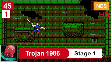 [Trojan 1986] (NES) - Stage 1, 1080p Full HD