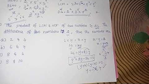 The product of LCM&HCF of two numbers is 24.The difference of two numbers is 2,then the numbers are