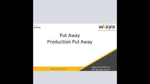 SAP Business One Production Put Away with WiSys Agility WMS