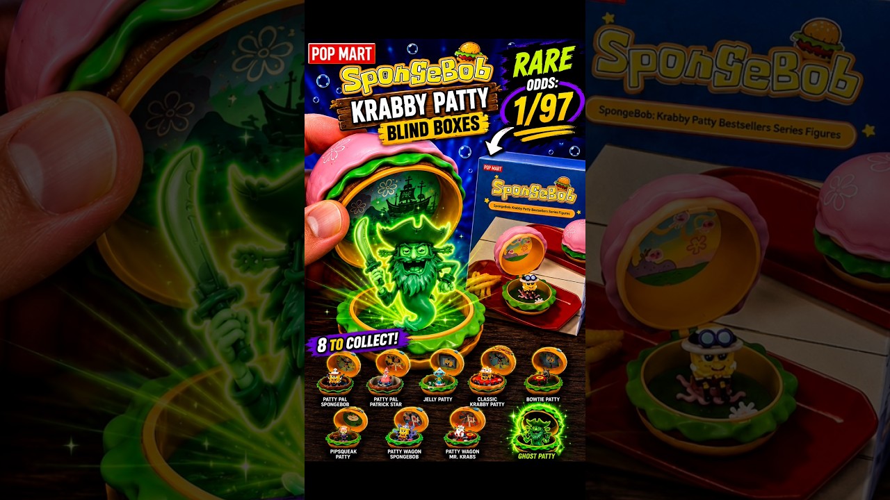 Pop Mart SpongeBob Krabby Patty Bestsellers Series - YouTube