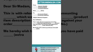 Refund Letter to Customer for Overpayment