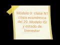 Módulo 3. Clase N1. Crisis económica del 29. Modelo ISI y Estado de bienestar